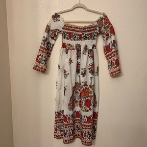 Hippie Maxi Long Sleeve Off Shoulder Dress